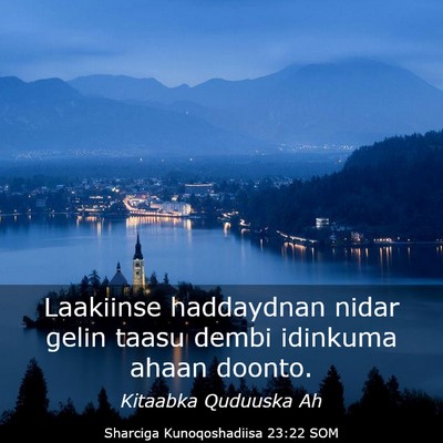 Picture 03 - Sharciga Kunoqoshadiisa 23:22 SOM - Laakiinse haddaydnan nidar gelin taasu dembi - Bible Verse Picture