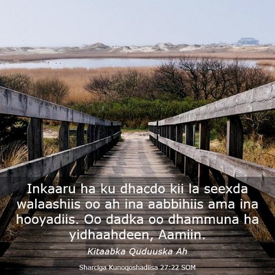 Picture 03 - Sharciga Kunoqoshadiisa 27:22 SOM - Inkaaru ha ku dhacdo kii la seexda walaashiis oo - Bible Verse Picture