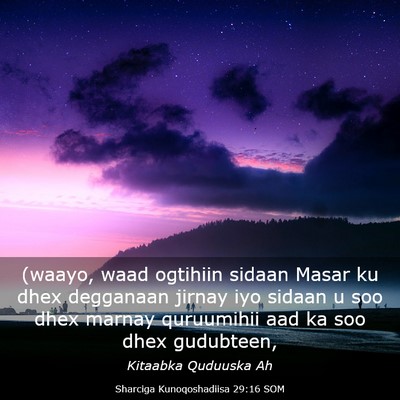 Picture 03 - Sharciga Kunoqoshadiisa 29:16 SOM - (waayo, waad ogtihiin sidaan Masar ku dhex - Bible Verse Picture