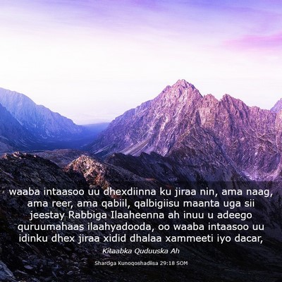 Picture 03 - Sharciga Kunoqoshadiisa 29:18 SOM - waaba intaasoo uu dhexdiinna ku jiraa nin, ama - Bible Verse Picture