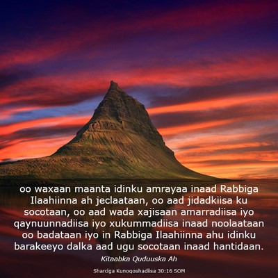 Picture 03 - Sharciga Kunoqoshadiisa 30:16 SOM - oo waxaan maanta idinku amrayaa inaad Rabbiga - Bible Verse Picture