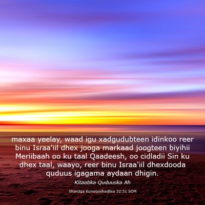 Picture 03 - Sharciga Kunoqoshadiisa 32:51 SOM - maxaa yeelay, waad igu xadgudubteen idinkoo reer - Bible Verse Picture