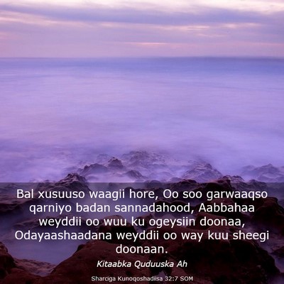 Picture 03 - Sharciga Kunoqoshadiisa 32:7 SOM - Bal xusuuso waagii hore, Oo soo garwaaqso qarniyo - Bible Verse Picture