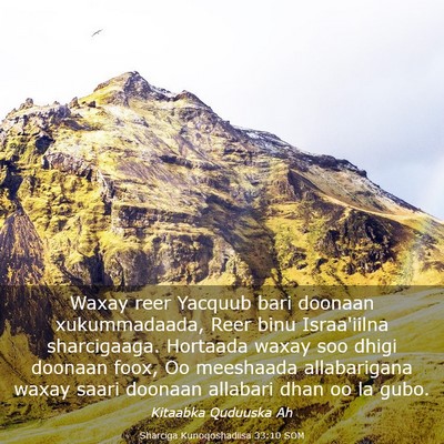 Picture 03 - Sharciga Kunoqoshadiisa 33:10 SOM - Waxay reer Yacquub bari doonaan xukummadaada, - Bible Verse Picture