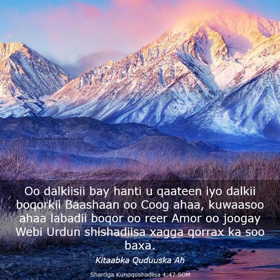 Picture 03 - Sharciga Kunoqoshadiisa 4:47 SOM - Oo dalkiisii bay hanti u qaateen iyo dalkii - Bible Verse Picture