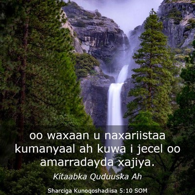 Picture 03 - Sharciga Kunoqoshadiisa 5:10 SOM - oo waxaan u naxariistaa kumanyaal ah kuwa i jecel - Bible Verse Picture