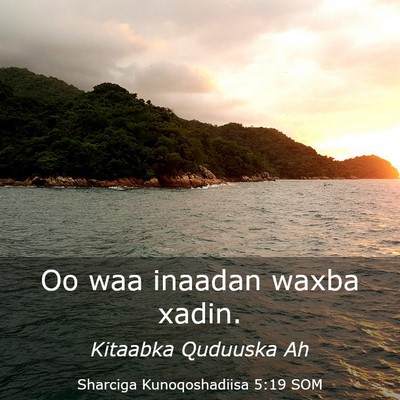 Picture 03 - Sharciga Kunoqoshadiisa 5:19 SOM - Oo waa inaadan waxba - Bible Verse Picture