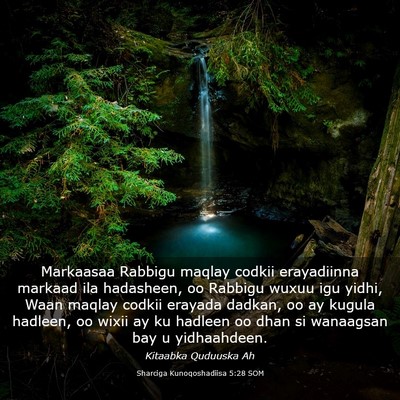 Picture 03 - Sharciga Kunoqoshadiisa 5:28 SOM - Markaasaa Rabbigu maqlay codkii erayadiinna - Bible Verse Picture