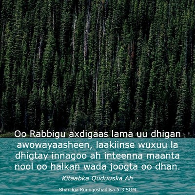 Picture 03 - Sharciga Kunoqoshadiisa 5:3 SOM - Oo Rabbigu axdigaas lama uu dhigan awowayaasheen, - Bible Verse Picture