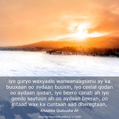Picture 03 - Sharciga Kunoqoshadiisa 6:11 SOM - iyo guryo waxyaalo wanwanaagsanu ay ka buuxaan oo - Bible Verse Picture