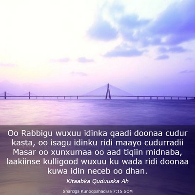 Picture 03 - Sharciga Kunoqoshadiisa 7:15 SOM - Oo Rabbigu wuxuu idinka qaadi doonaa cudur kasta, - Bible Verse Picture