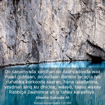 Picture 03 - Sharciga Kunoqoshadiisa 7:25 SOM - Oo sanamyada xardhan oo ilaahyadooda waa inaad - Bible Verse Picture