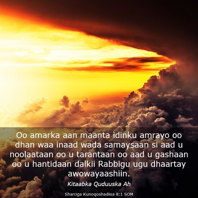 Picture 03 - Sharciga Kunoqoshadiisa 8:1 SOM - Oo amarka aan maanta idinku amrayo oo dhan waa - Bible Verse Picture