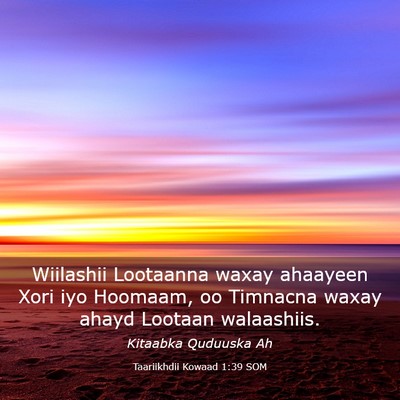 Picture 03 - Taariikhdii Kowaad 1:39 SOM - Wiilashii Lootaanna waxay ahaayeen Xori iyo - Bible Verse Picture