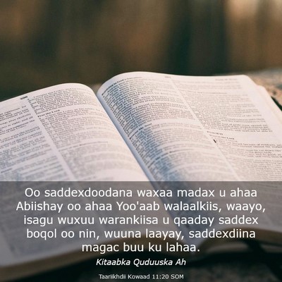 Picture 03 - Taariikhdii Kowaad 11:20 SOM - Oo saddexdoodana waxaa madax u ahaa Abiishay oo - Bible Verse Picture