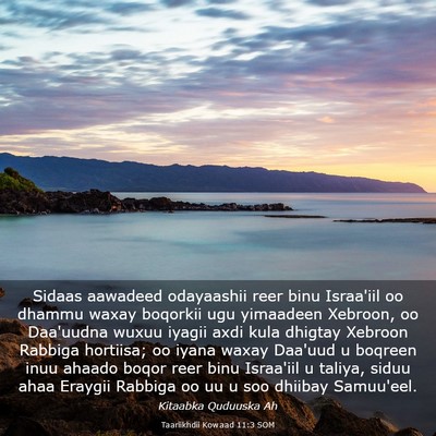 Picture 03 - Taariikhdii Kowaad 11:3 SOM - Sidaas aawadeed odayaashii reer binu Israa'iil oo - Bible Verse Picture