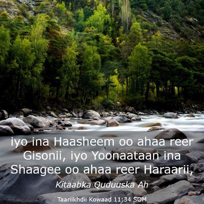 Picture 03 - Taariikhdii Kowaad 11:34 SOM - iyo ina Haasheem oo ahaa reer Gisonii, iyo - Bible Verse Picture