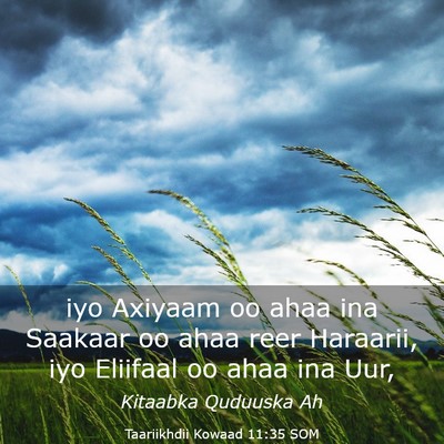 Picture 03 - Taariikhdii Kowaad 11:35 SOM - iyo Axiyaam oo ahaa ina Saakaar oo ahaa reer - Bible Verse Picture