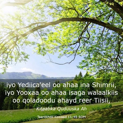 Picture 03 - Taariikhdii Kowaad 11:45 SOM - iyo Yediica'eel oo ahaa ina Shimrii, iyo Yooxaa - Bible Verse Picture