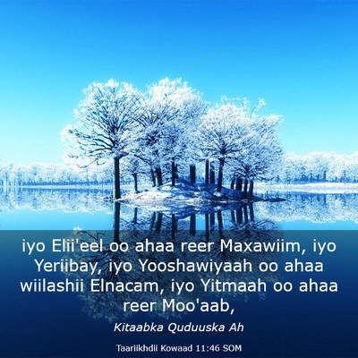 Picture 03 - Taariikhdii Kowaad 11:46 SOM - iyo Elii'eel oo ahaa reer Maxawiim, iyo Yeriibay, - Bible Verse Picture