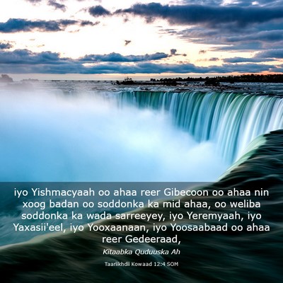 Picture 03 - Taariikhdii Kowaad 12:4 SOM - iyo Yishmacyaah oo ahaa reer Gibecoon oo ahaa nin - Bible Verse Picture