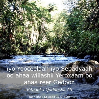 Picture 03 - Taariikhdii Kowaad 12:7 SOM - iyo Yooceelaah iyo Sebadyaah oo ahaa wiilashii - Bible Verse Picture