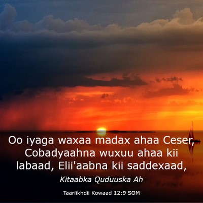 Picture 03 - Taariikhdii Kowaad 12:9 SOM - Oo iyaga waxaa madax ahaa Ceser, Cobadyaahna - Bible Verse Picture