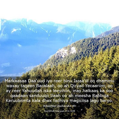 Picture 03 - Taariikhdii Kowaad 13:6 SOM - Markaasaa Daa'uud iyo reer binu Israa'iil oo - Bible Verse Picture