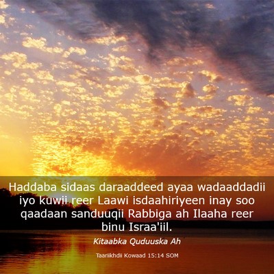 Picture 03 - Taariikhdii Kowaad 15:14 SOM - Haddaba sidaas daraaddeed ayaa wadaaddadii iyo - Bible Verse Picture