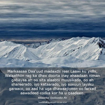 Picture 03 - Taariikhdii Kowaad 15:16 SOM - Markaasaa Daa'uud madaxdii reer Laawi ku yidhi, - Bible Verse Picture