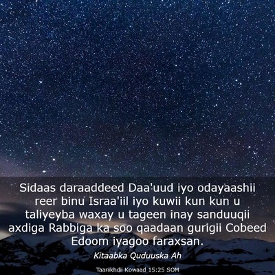 Picture 03 - Taariikhdii Kowaad 15:25 SOM - Sidaas daraaddeed Daa'uud iyo odayaashii reer - Bible Verse Picture