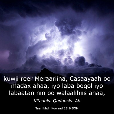 Picture 03 - Taariikhdii Kowaad 15:6 SOM - kuwii reer Meraariina, Casaayaah oo madax ahaa, - Bible Verse Picture