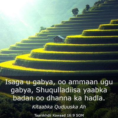 Picture 03 - Taariikhdii Kowaad 16:9 SOM - Isaga u gabya, oo ammaan ugu gabya, Shuqulladiisa - Bible Verse Picture