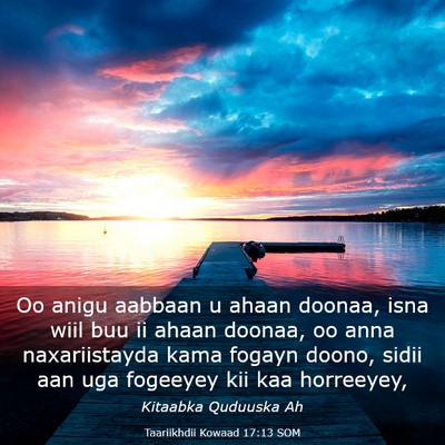 Picture 03 - Taariikhdii Kowaad 17:13 SOM - Oo anigu aabbaan u ahaan doonaa, isna wiil buu ii - Bible Verse Picture