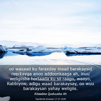 Picture 03 - Taariikhdii Kowaad 17:27 SOM - oo waxaad ku faraxday inaad barakaysid reerkayga - Bible Verse Picture