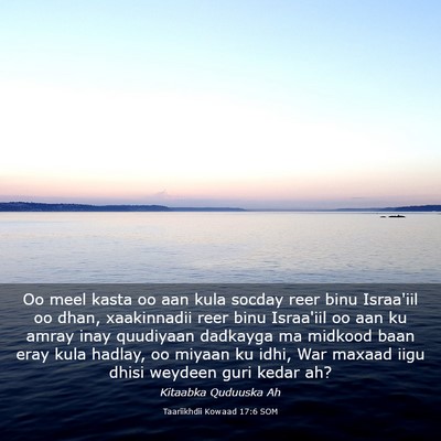 Picture 03 - Taariikhdii Kowaad 17:6 SOM - Oo meel kasta oo aan kula socday reer binu - Bible Verse Picture