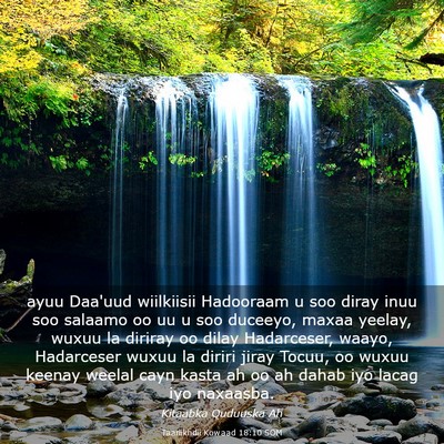 Picture 03 - Taariikhdii Kowaad 18:10 SOM - ayuu Daa'uud wiilkiisii Hadooraam u soo diray - Bible Verse Picture