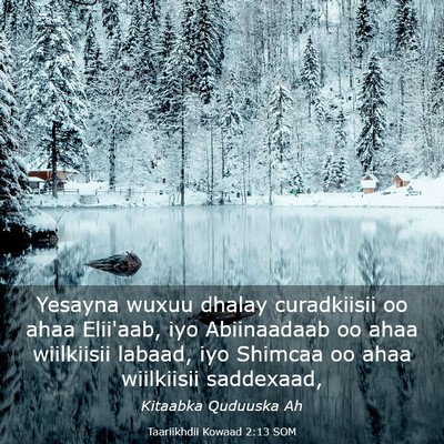Picture 03 - Taariikhdii Kowaad 2:13 SOM - Yesayna wuxuu dhalay curadkiisii oo ahaa - Bible Verse Picture