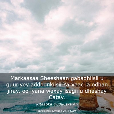 Picture 03 - Taariikhdii Kowaad 2:35 SOM - Markaasaa Sheeshaan gabadhiisii u guuriyey - Bible Verse Picture