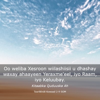Picture 03 - Taariikhdii Kowaad 2:9 SOM - Oo weliba Xesroon wiilashiisii u dhashay waxay - Bible Verse Picture