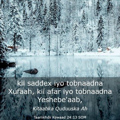 Picture 03 - Taariikhdii Kowaad 24:13 SOM - kii saddex iyo tobnaadna Xufaah, kii afar iyo - Bible Verse Picture