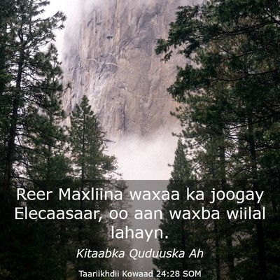 Picture 03 - Taariikhdii Kowaad 24:28 SOM - Reer Maxliina waxaa ka joogay Elecaasaar, oo aan - Bible Verse Picture