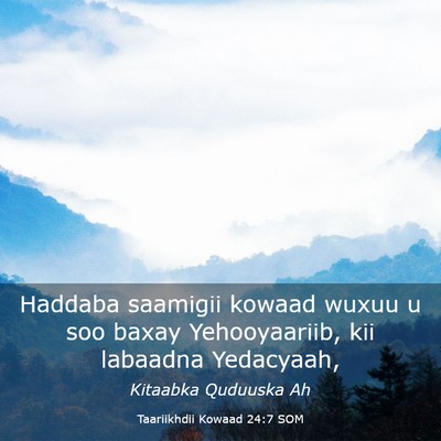 Picture 03 - Taariikhdii Kowaad 24:7 SOM - Haddaba saamigii kowaad wuxuu u soo baxay - Bible Verse Picture