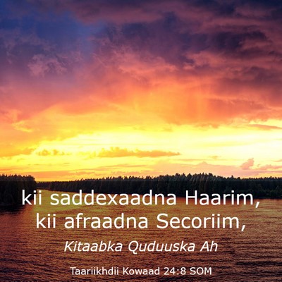 Picture 03 - Taariikhdii Kowaad 24:8 SOM - kii saddexaadna Haarim, kii afraadna - Bible Verse Picture