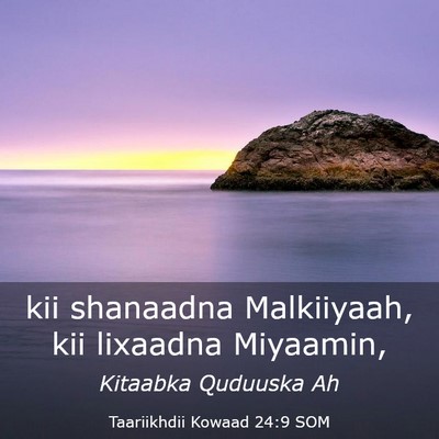 Picture 03 - Taariikhdii Kowaad 24:9 SOM - kii shanaadna Malkiiyaah, kii lixaadna - Bible Verse Picture