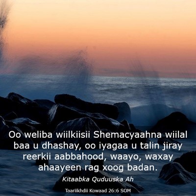 Picture 03 - Taariikhdii Kowaad 26:6 SOM - Oo weliba wiilkiisii Shemacyaahna wiilal baa u - Bible Verse Picture