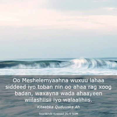 Picture 03 - Taariikhdii Kowaad 26:9 SOM - Oo Meshelemyaahna wuxuu lahaa siddeed iyo toban - Bible Verse Picture