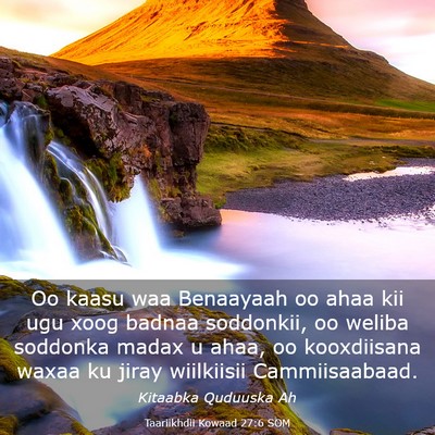 Picture 03 - Taariikhdii Kowaad 27:6 SOM - Oo kaasu waa Benaayaah oo ahaa kii ugu xoog - Bible Verse Picture