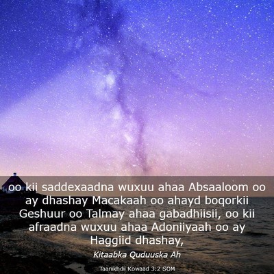 Picture 03 - Taariikhdii Kowaad 3:2 SOM - oo kii saddexaadna wuxuu ahaa Absaaloom oo ay - Bible Verse Picture