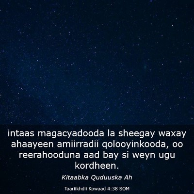 Picture 03 - Taariikhdii Kowaad 4:38 SOM - intaas magacyadooda la sheegay waxay ahaayeen - Bible Verse Picture